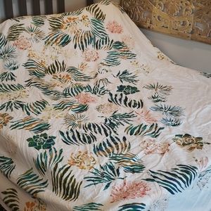Urban Outfitters Floral Fern Queen Duvet Cover